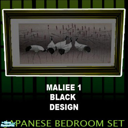 Sims 2 — Japanese painting one by maliee1 — Japanese collection Black Design by maliee 1 