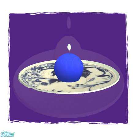 Sims 2 — Candle set VIII-Small Round Candle Blue plate by Paleoanth — Part VIII of the candle series. This one is a small