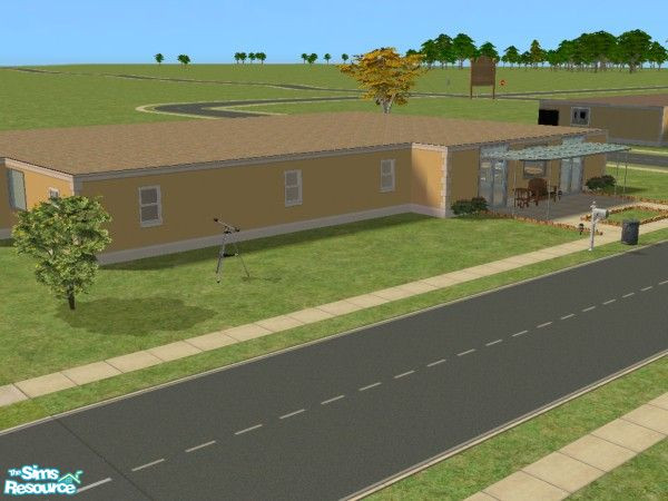 Sims 2 — Six-room Dorm by KayJayZee1963 — Spacious one-story, six-room dorm. Contains career reward bookcase for faster