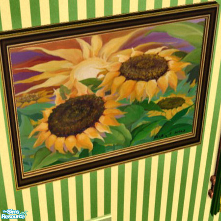 Sims 2 — Sunflower Painting by Phadrae — A lovely painting of sunflowers to go with my Sunflower Dreams Bathroom Set.
