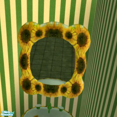 Sims 2 — Sunflower Dreams Mirror by Phadrae — A pretty mirror covered with sunflowers-goes with my Sunflower Dreams