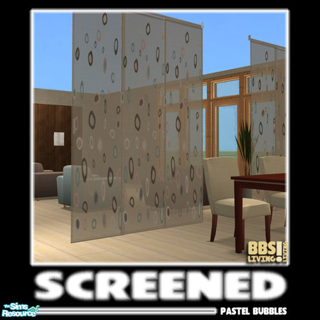Sims 2 — Screened; Pastel Bubbles by BetterbeSim — Multi-purpose sheer screens. The ultimate way to divide a large space