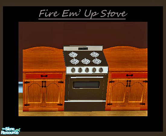 Sims 2 — Sleek Sensation Fire it Up stove by TearsRain — Recolor of the Lovely Kitchen and Bath Stove. It is brown with a