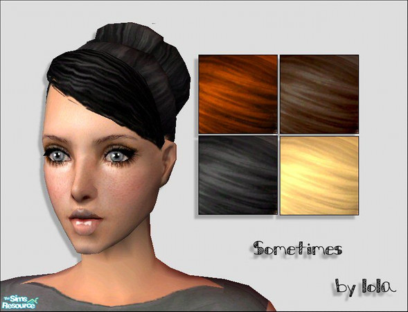 Sims 2 — Sometimes by Lola — Casual Updo, Inspired By Audery Hepburn.
