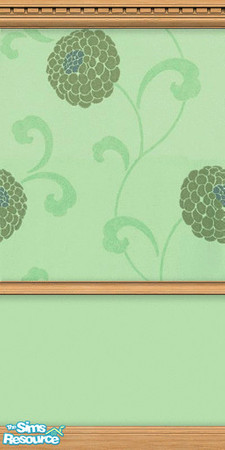 Sims 2 — Dahlia Trail Green 1 by Cailca — Floral Walls. Designed by Cailca, Please Rate.