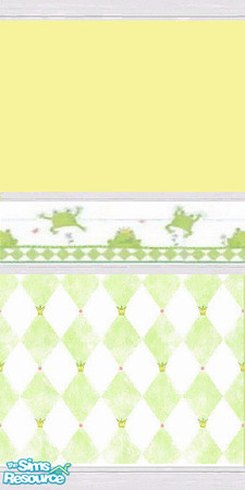 Sims 2 — Leaping Frogs by hunybunny1010 — Cute little lime green forgs leap onto this border, atop a diamond print with