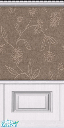 Sims 2 — Brown Fleur 5 by Cailca — A flowery wall design in Brown