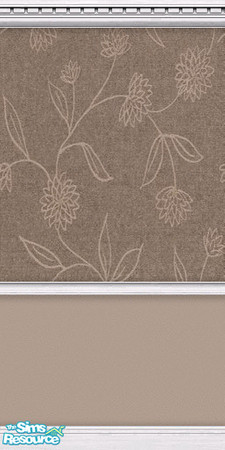 Sims 2 — Brown Fleur 3 by Cailca — A flowery wall design in Brown