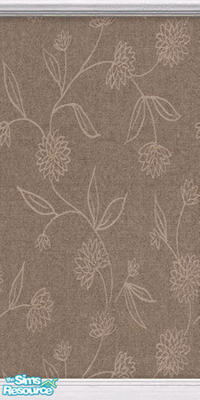 Sims 2 — Brown Fleur 2 by Cailca — A flowery wall design in Brown