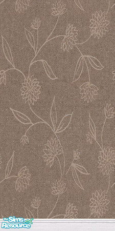 Sims 2 — Brown Fleur 1 by Cailca — A flowery wall design in Brown