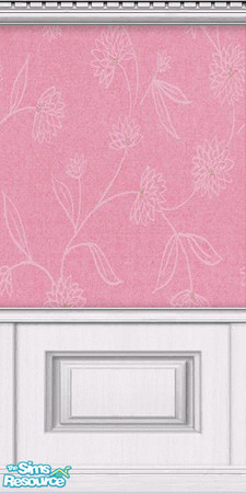 Sims 2 — Pink Fleur 5 by Cailca — A flowery wall design in Pink