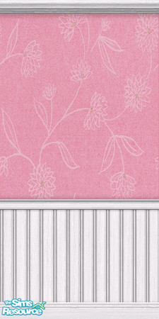 Sims 2 — Pink Fleur 4 by Cailca — A flowery wall design in Pink