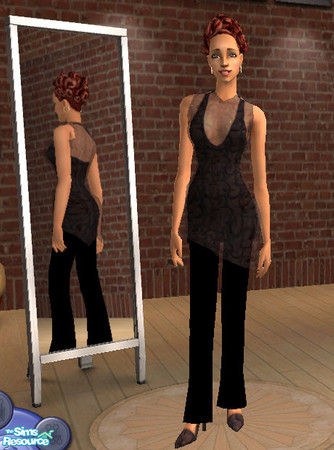 Sims 2 — Black Suit by sa72tigger — go to meshes then to fashion then to female and it is the fourth mesh. enjoy