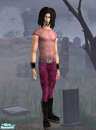 Sims 2 — Purple Male Goth by sgoobysnacks — This Purple outfit is made up of a purple sheer top with purple crushed