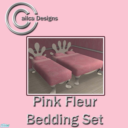 Sims 2 — Pink Fleur Bedding Set by Cailca — A pink flowery Bedding set to math the Pink Fleur Walls Set