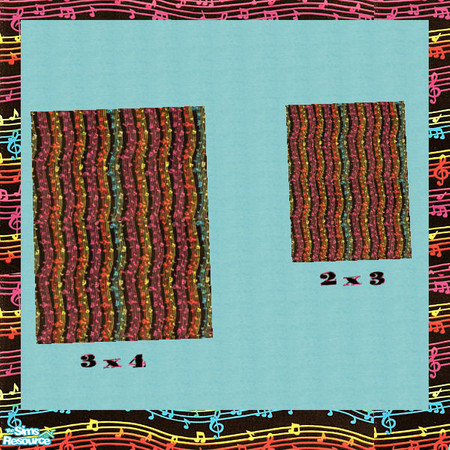 Sims 2 — Musically Inclined Rugs by auracyan — This recolor of Echo's 2x3 rug also shows up for the 3x4 rug. Perfect for
