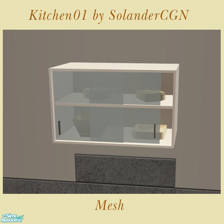 Sims 2 — Kitchen01 by SolanderCGN - Cabinet2 by SolanderCGN — Upper cabinet with dishes as part of my first kitchen set.