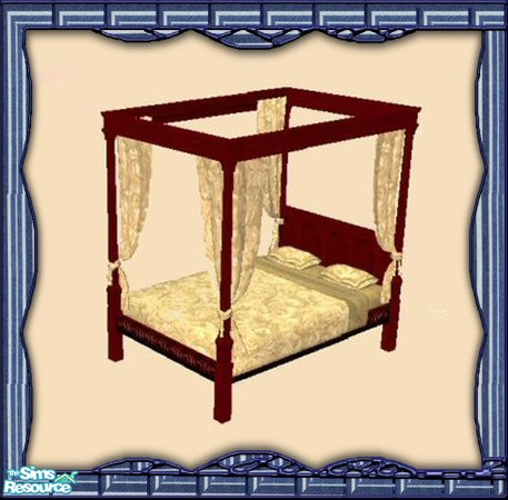 Sims 2 — Mahoghany Canopy Bed by lilsimmer03 — Beautiful bedroom set includes Canopy Bed (Uni), mirror, armoire,