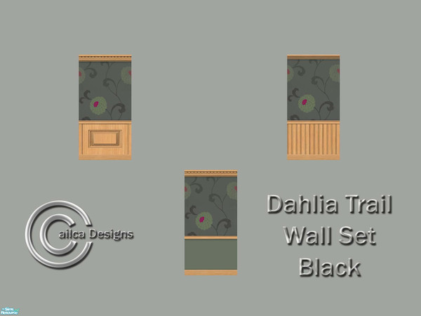 Sims 2 — Dahlia Trail Black by Cailca — Floral Walls. Designed by Cailca, Please rate.