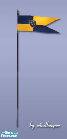Sims 2 — Yellow and blue flag by Windkeeper — You need to download "Flagpole" file from this set for this