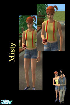 Sims 2 — Misty Tshirt by comletenutter19 — The Tshirt worn by the water pokemon trainer Misty