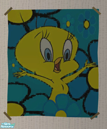 Sims 2 — Tweety Poster by ShortyBoo — A Tweety poster. Recolor of the "Civic Idol" poster.