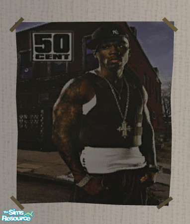 Sims 2 — 50 Cent Poster 01 by ShortyBoo — A poster of 50 Cent. Recolor of the "Civic Idol" poster.