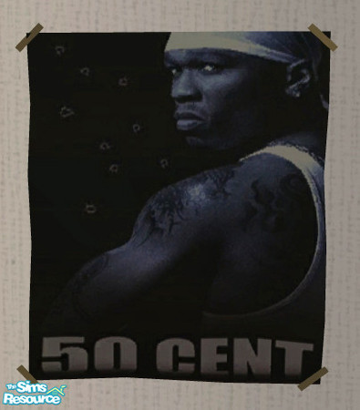 Sims 2 — 50 Cent Poster 02 by ShortyBoo — A 50 Cent poster. Recolor of the "Civic Idol" poster.