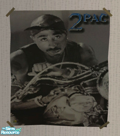 Sims 2 — 2Pac Poster 02 by ShortyBoo — A 2Pac poster. Recolor of "Civic Idol" poster.