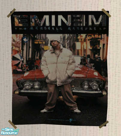 Sims 2 — Eminem Poster by ShortyBoo — An Eminem poster. Recolor of the "Civic Idol" poster.