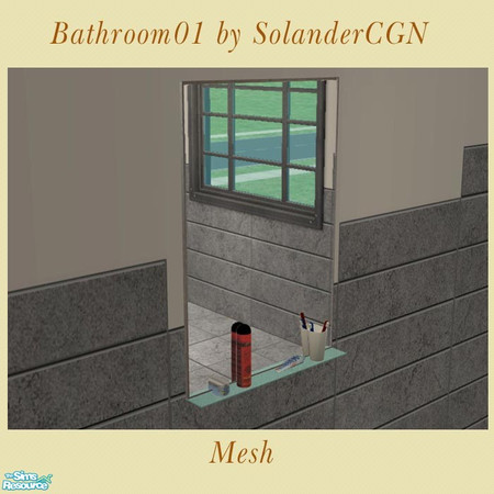 Sims 2 — Bathroom01 by SolanderCGN - Mirror by SolanderCGN — Mirror as part of my first bathroom set. Decoration on the
