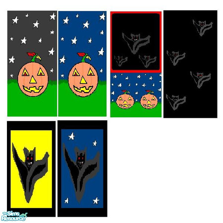 Sims 2 — Halloween Wall Set 1 Thrue 6 by oldmember_luckykenvier19male — Halloween Wall Set 1 Thrue 6, hope you like all