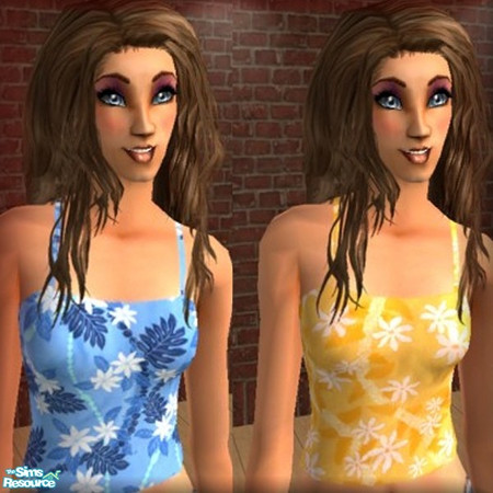 Sims 2 — Flowery Tanks by galilea — Just a little whisp of covering for these light and very comfortable tanks. They go