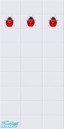 Sims 2 — Ladybug Living Tile Wall by auracyan — So pretty you'll want to put it in every room.
