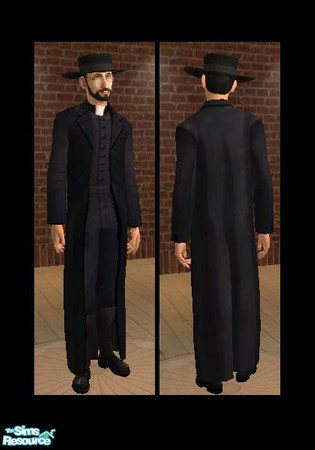 Sims 2 — Long Coat Priest by Hordriss — The same as my Teen Priest/ Seminarian outfit, re-saved for adult male sims. By