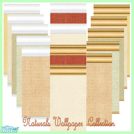 Sims 2 — Naturals Wallpaper Collection by robbyngirl — A wallpaper collection with natural tones with two crown moldings.