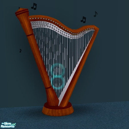Sims 2 — Finished Wood Harp [RECOLOR] by Dr Pixel — Polished Wood recolor for the Enchanted Harp - will NOT work without