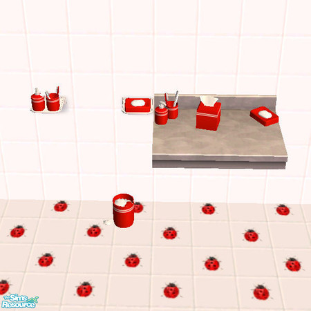 Sims 2 — Red and White Accessory Set by auracyan — Red is my brother's favorite color. It's powerful and passionate.