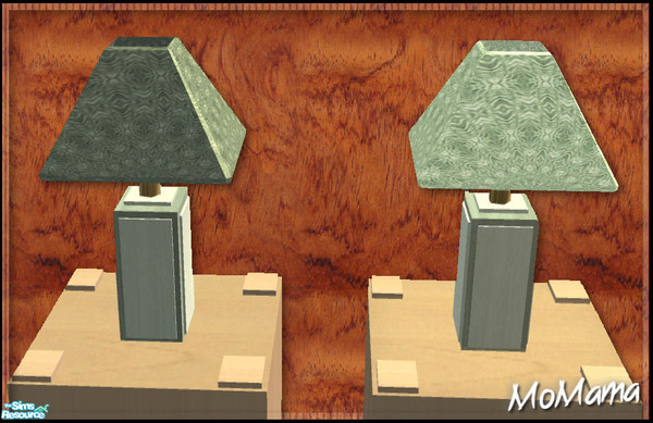 Sims 2 — NK Broadbent DR Table Lamps Swirl - Sea Green by MoMama — A nice table lamp in Sea Green with a swirly patterned