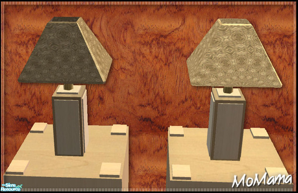 Sims 2 — NK Broadbent DR Table Lamps Swirl - Brown by MoMama — A nice table lamp in Brown with a swirly patterned shade.