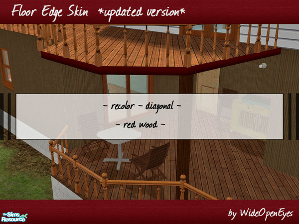 Sims 2 — Floor Edge Cap v2 Red by wideopeneyes — By many requests I have made this updated version of the floor edge cap