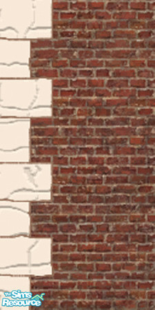 Sims 2 — Industrio Brick Wall - Corner Left by Nanamouskoury — Will match the Industrio Brick Wall from the game.