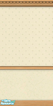 Sims 2 — Spring Flower by Snowbelle — A set of walls featuring a pink and cream floral design.