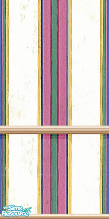 Sims 2 — Striped With Pine Rail 8 by Lorah — Country elegance in 10 striped walls (blue, red, purple, tan, green,