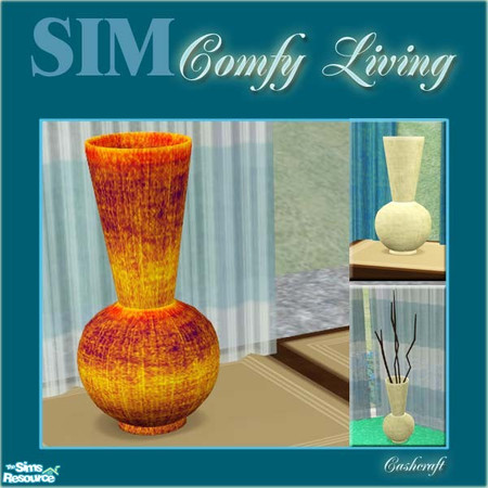 Sims 2 — SIM Comfy Living Decorative Vase by Cashcraft — Decorative vase, package includes cream vase, burnt orange vase