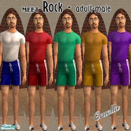 Sims 2 — am_Rock by Cruella — Meet Rock, he's modeling adult male athletic wear. Wear as casual or for working out.