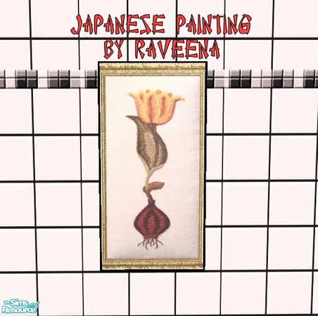 Sims 2 — Japanese Painting by Raveena — Part of the Japanese Bathroom set.