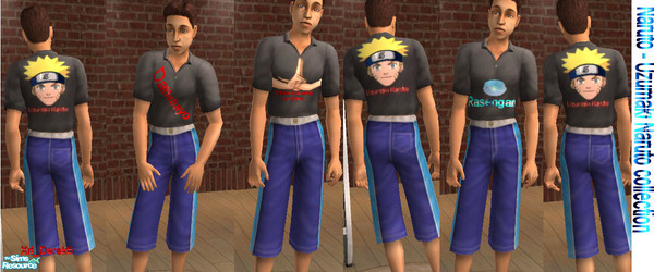 Sims 2 — Naruto - Uzumaki Naruto set by xrl_derek5 — It's a small set( 3 shirts) of uzumaki naruto related content. The