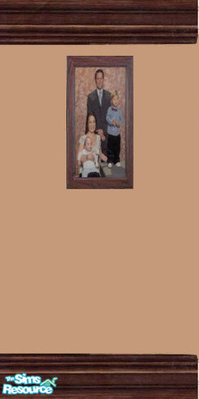 Sims 2 — Charmed Family Photo Hall by kollens — Wyatt - Halliwell Family Photo on Upstairs Hall Wall Covering.