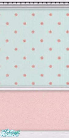 Sims 2 — Pink Poppy by Snowbelle — Floral design featuring pink poppies on a blue background.